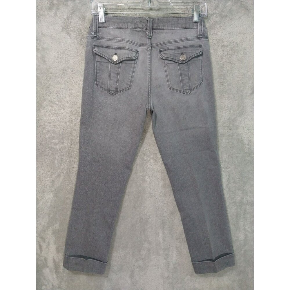 Burberry Jeans Womens 27 Gray Denim Skinny Leg Knights Bridge Crop Cuffed - Picture 2 of 8